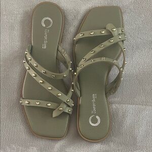 Women's journey Green and gold Studded Sandals 8